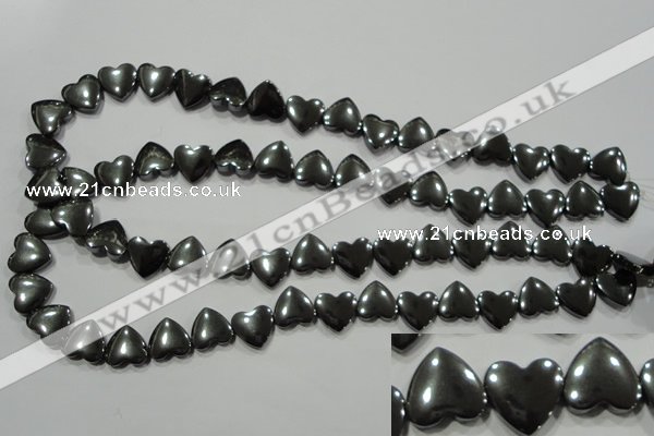 CHE263 Top-drilled 12*12mm heart hematite beads wholesale