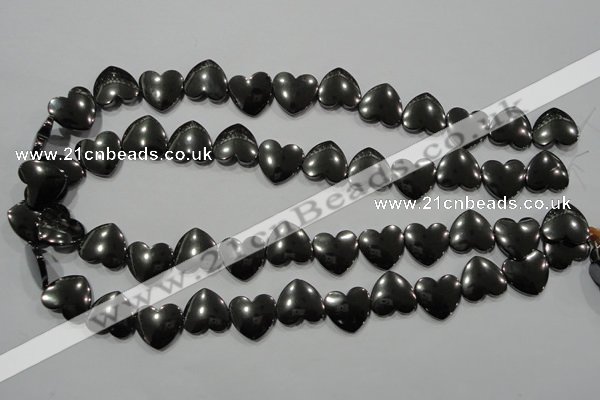 CHE264 Top-drilled 16*16mm heart hematite beads wholesale