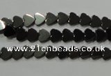 CHE267 15.5 inches 6*6mm heart hematite beads wholesale