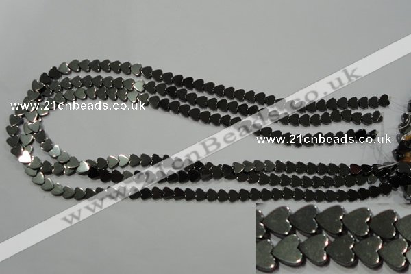 CHE267 15.5 inches 6*6mm heart hematite beads wholesale