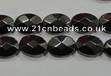 CHE281 15.5 inches 10*14mm faceted oval hematite beads wholesale