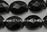CHE284 15.5 inches 13*18mm faceted oval hematite beads wholesale