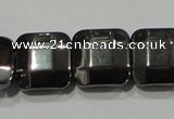 CHE288 15.5 inches 10*10mm faceted square hematite beads wholesale