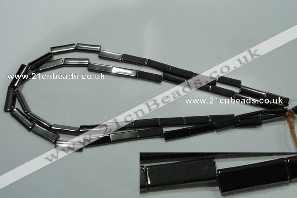 CHE290 15.5 inches 6*16mm rectangle double drilled hematite beads wholesale