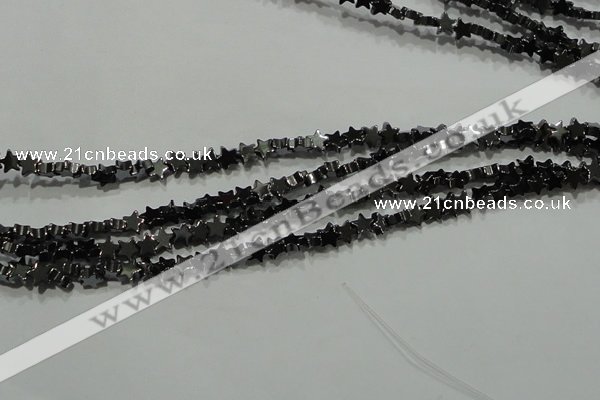 CHE292 15.5 inches 4mm star hematite beads wholesale