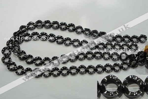 CHE304 15.5 inches 12mm donut hematite beads wholesale