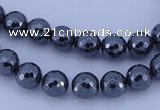 CHE32 16 inches 4mm faceted round hematite beads Wholesale