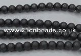 CHE401 15.5 inches 3mm round matte hematite beads wholesale