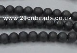 CHE402 15.5 inches 4mm round matte hematite beads wholesale