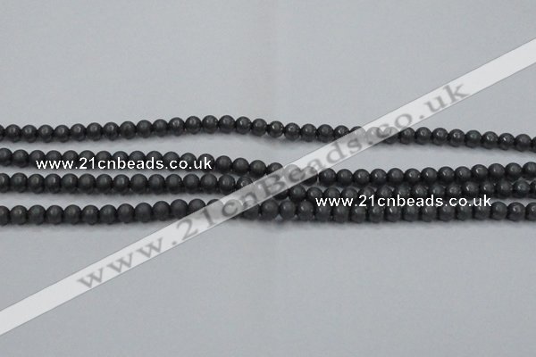 CHE402 15.5 inches 4mm round matte hematite beads wholesale