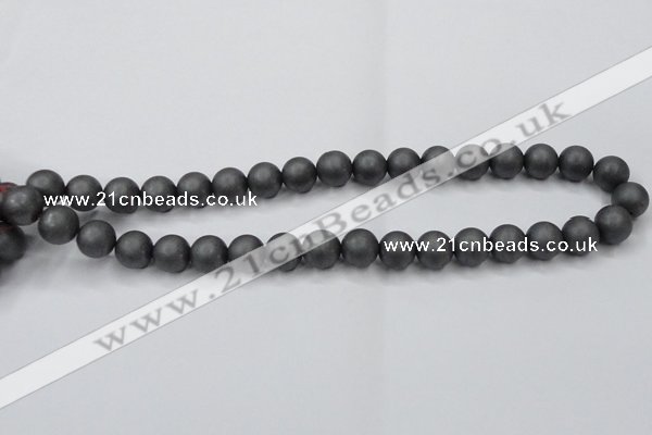 CHE405 15.5 inches 10mm round matte hematite beads wholesale