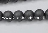 CHE406 15.5 inches 12mm round matte hematite beads wholesale