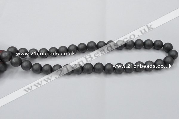 CHE406 15.5 inches 12mm round matte hematite beads wholesale