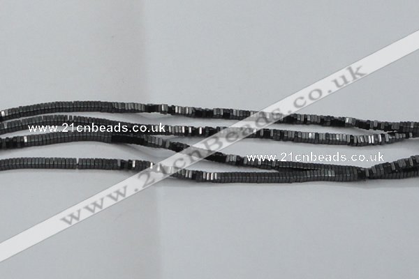 CHE410 15.5 inches 1*2*2mm square matte hematite beads wholesale