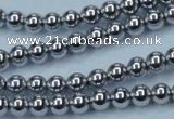 CHE424 15.5 inches 6mm round plated hematite beads wholesale