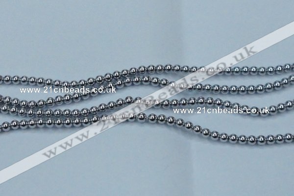 CHE424 15.5 inches 6mm round plated hematite beads wholesale