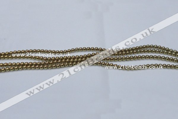 CHE430 15.5 inches 2mm round plated hematite beads wholesale