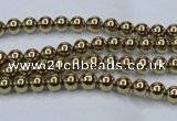 CHE431 15.5 inches 3mm round plated hematite beads wholesale