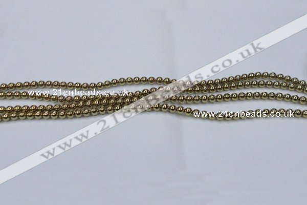 CHE431 15.5 inches 3mm round plated hematite beads wholesale