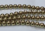 CHE432 15.5 inches 4mm round plated hematite beads wholesale