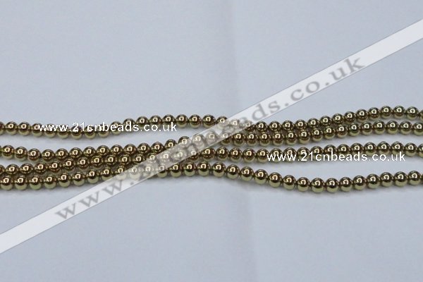 CHE433 15.5 inches 6mm round plated hematite beads wholesale