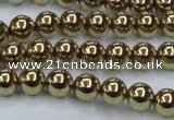 CHE434 15.5 inches 8mm round plated hematite beads wholesale