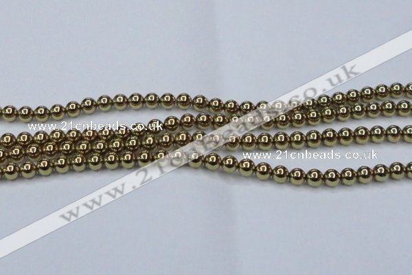 CHE434 15.5 inches 8mm round plated hematite beads wholesale