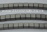 CHE440 15.5 inches 3*3mm cube matte plated hematite beads wholesale