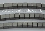 CHE440 15.5 inches 3*3mm cube matte plated hematite beads wholesale