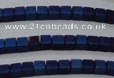 CHE446 15.5 inches 3*3mm cube matte plated hematite beads wholesale