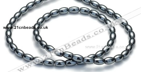 CHE51 15.5  inches 5*8mm rice shape hematite beads Wholesale