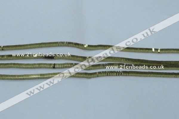 CHE559 15.5 inches 1*2*2mm square plated hematite beads wholesale