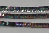 CHE562 15.5 inches 1*2*2mm square plated hematite beads wholesale