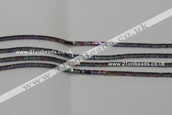 CHE562 15.5 inches 1*2*2mm square plated hematite beads wholesale