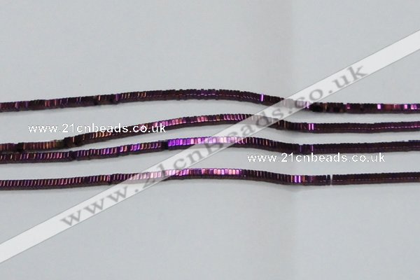 CHE563 15.5 inches 1*2*2mm square plated hematite beads wholesale