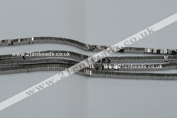 CHE569 15.5 inches 1*3*3mm square plated hematite beads wholesale