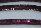 CHE573 15.5 inches 1*3*3mm square plated hematite beads wholesale