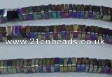 CHE575 15.5 inches 1*3*3mm square plated hematite beads wholesale