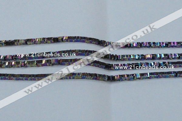 CHE585 15.5 inches 1*4*4mm square plated hematite beads wholesale