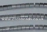 CHE598 15.5 inches 3*3mm cube plated hematite beads wholesale
