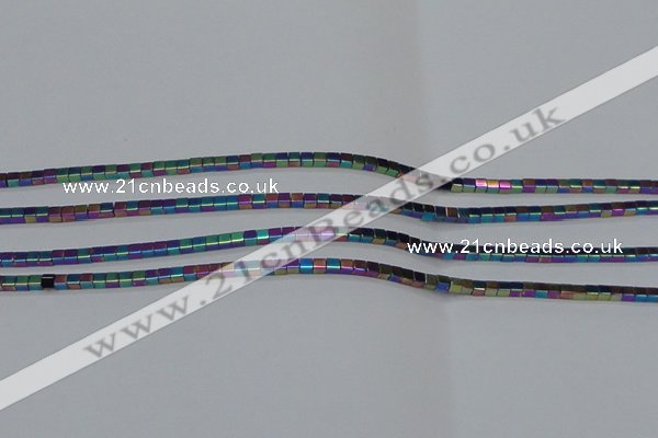 CHE603 15.5 inches 3*3mm cube plated hematite beads wholesale