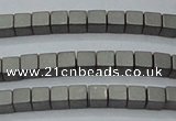 CHE608 15.5 inches 2*2mm cube matte plated hematite beads wholesale