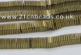 CHE626 15.5 inches 1*3*3mm square matte plated hematite beads