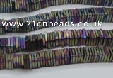 CHE637 15.5 inches 1*4*4mm square matte plated hematite beads