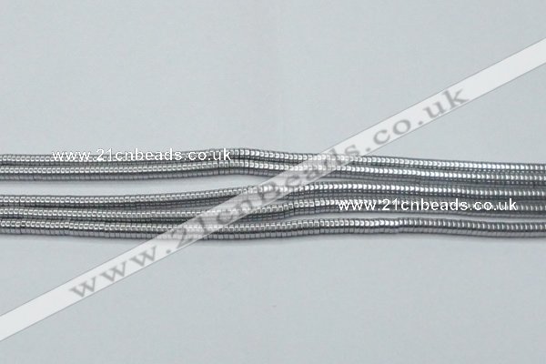 CHE640 15.5 inches 1*2mm tyre plated hematite beads wholesale