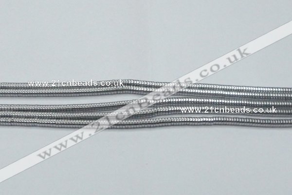 CHE640 15.5 inches 1*2mm tyre plated hematite beads wholesale