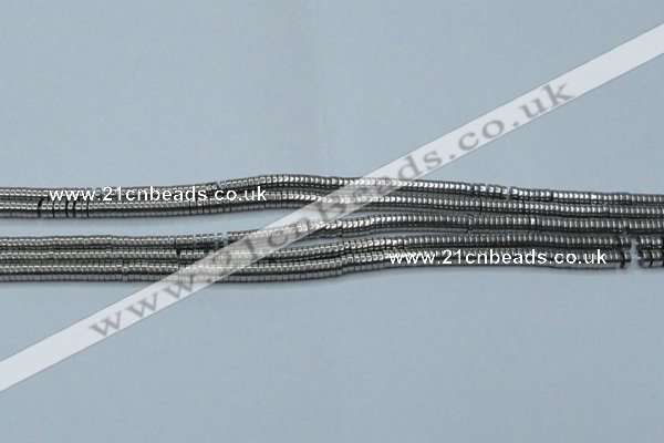 CHE641 15.5 inches 1*2mm tyre plated hematite beads wholesale