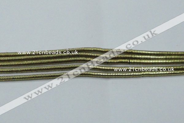 CHE642 15.5 inches 1*2mm tyre plated hematite beads wholesale