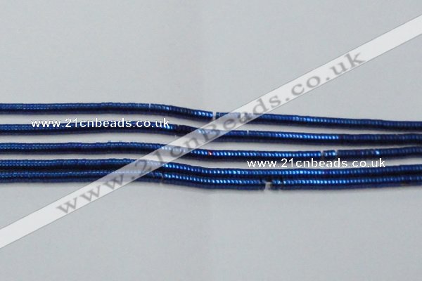 CHE644 15.5 inches 1*2mm tyre plated hematite beads wholesale