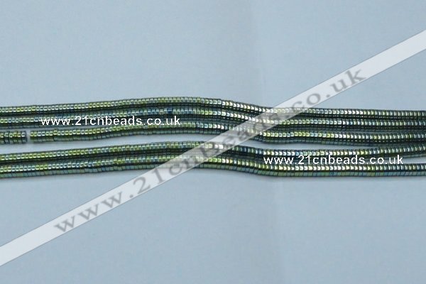 CHE645 15.5 inches 1*2mm tyre plated hematite beads wholesale